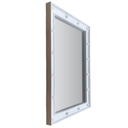 Justice 18" x 22" Rectangle Lighted Wall Mirror, White