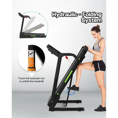3.5HP 330 LBS Weight Foldable Electric Running Walking Machine with Bluetooth/APP for Home, Fitness Jogging Exercise, Easy Installation and Space Saver for Home Office Gym