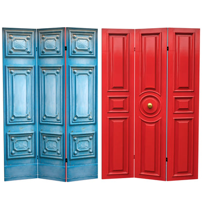 Oriental Furniture 6 ft. Tall Double Sided Fancy Door Panel Canvas Room Divider