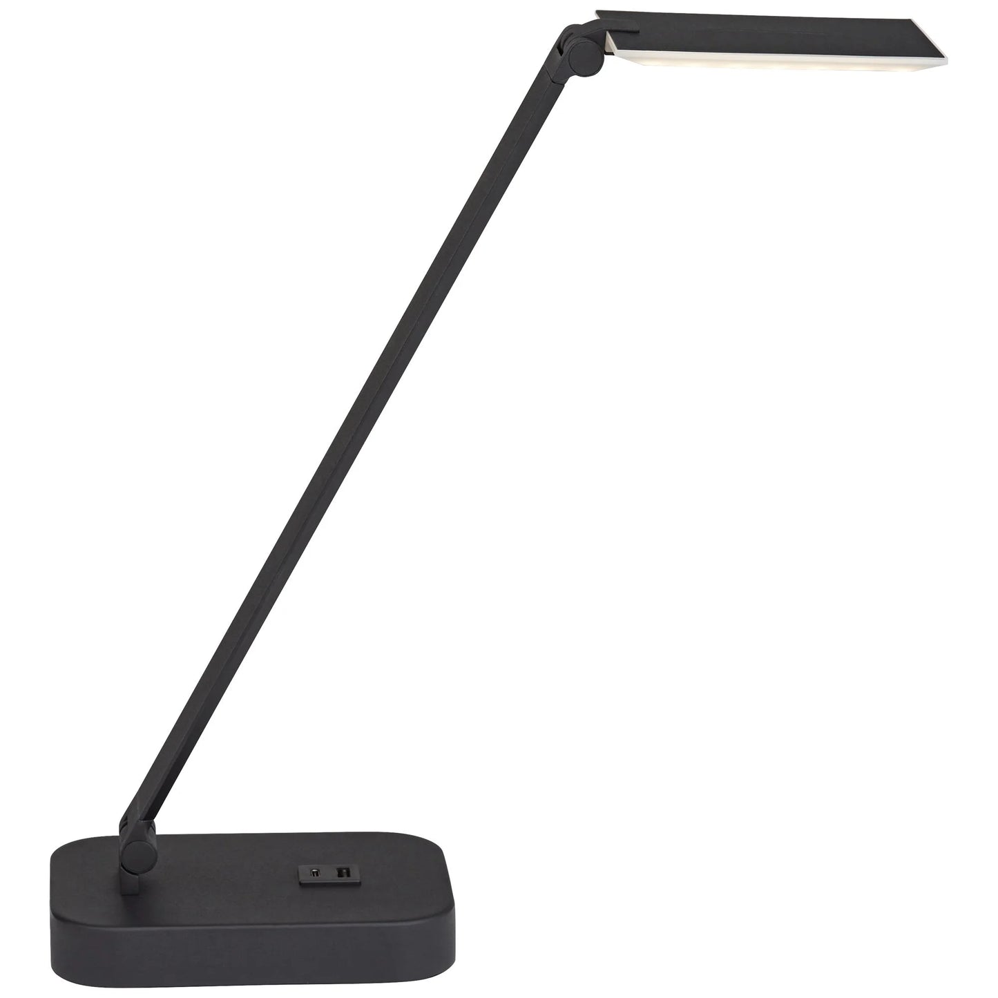 Possini Euro Design Rayven 22" High Modern Desk Lamp Adjustable Height LED USB Port Black Finish Metal Single Home Office Charging
