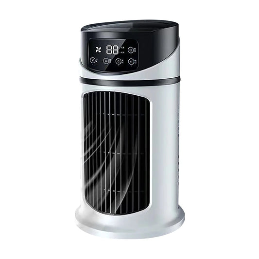 Lingouzi Portable Mini Air Conditioner, Home Office Air Cooler Humidifying Spray, Usb Ultra-Quiet Rechargeable Water-Cooled Air Conditioner, Multi-Function Timer & Rgb Color Night Light