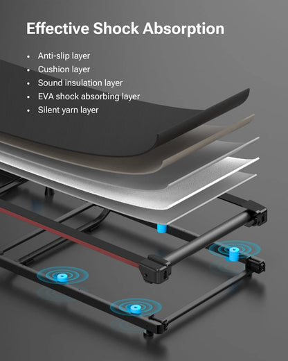 Walking Pad 2 in 1 Under Desk Treadmill with Remote Control Mini Portable Treadmill for Home Office
