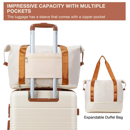 Danolapsi Luggage Sets 5 Piece Suitcases with Spinner Wheels,Womens Luggage Sets Carry on Bag Set,Hardside Carry On Suitcase Sets with Tsa Locks Duffel Bag,Travel Luggage