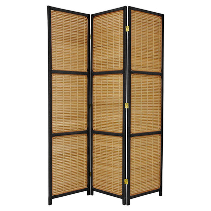 Oriental Furniture 6 ft. Tall Woven Accent Room Divider - 4 Panel - Cream