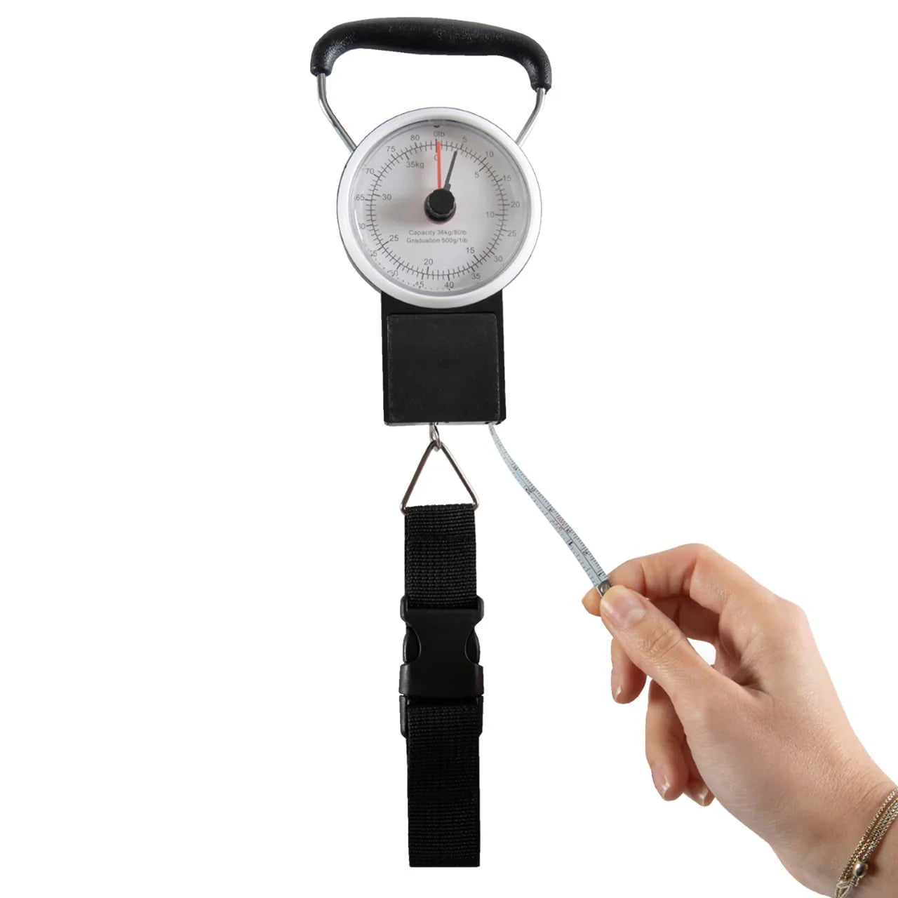 Protege Manual Travel Luggage Scale with Strap, 80lb Capacity, Metal - (4.5 x 3 x 1.2")