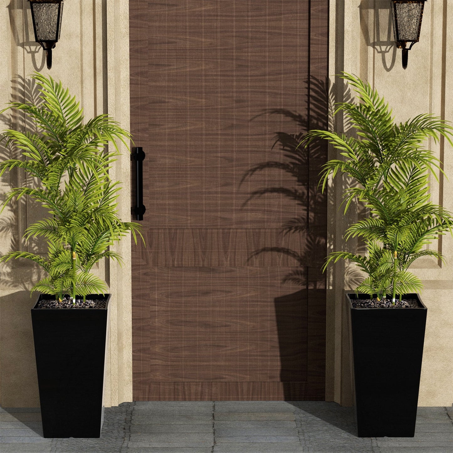 QCQHDU Large Planters for Outdoor Plants Flower Pots Set of 2,Tall Planters for Outdoor Plants,21 inch Outdoor Planters for Front Porch PlantersWhite