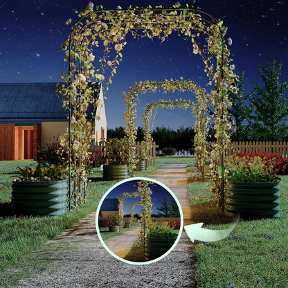 Riedhoff Raised Garden Bed with 95" H Tall Arch Trellis for Climbing Vegetables Flowers,Green