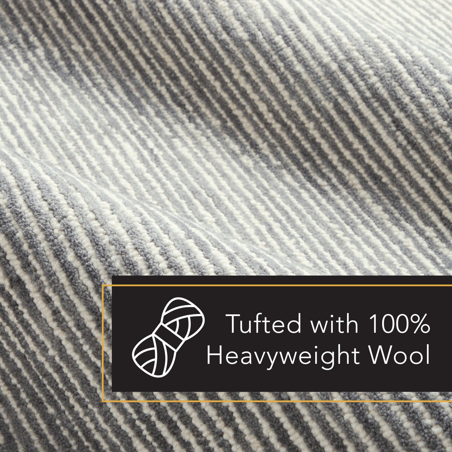 TOWN & COUNTRY LUXE Rita Ribbed Textured Hand Tufted 100% Wool Area Rug, Grey/Blue/Ivory, 5'x7'