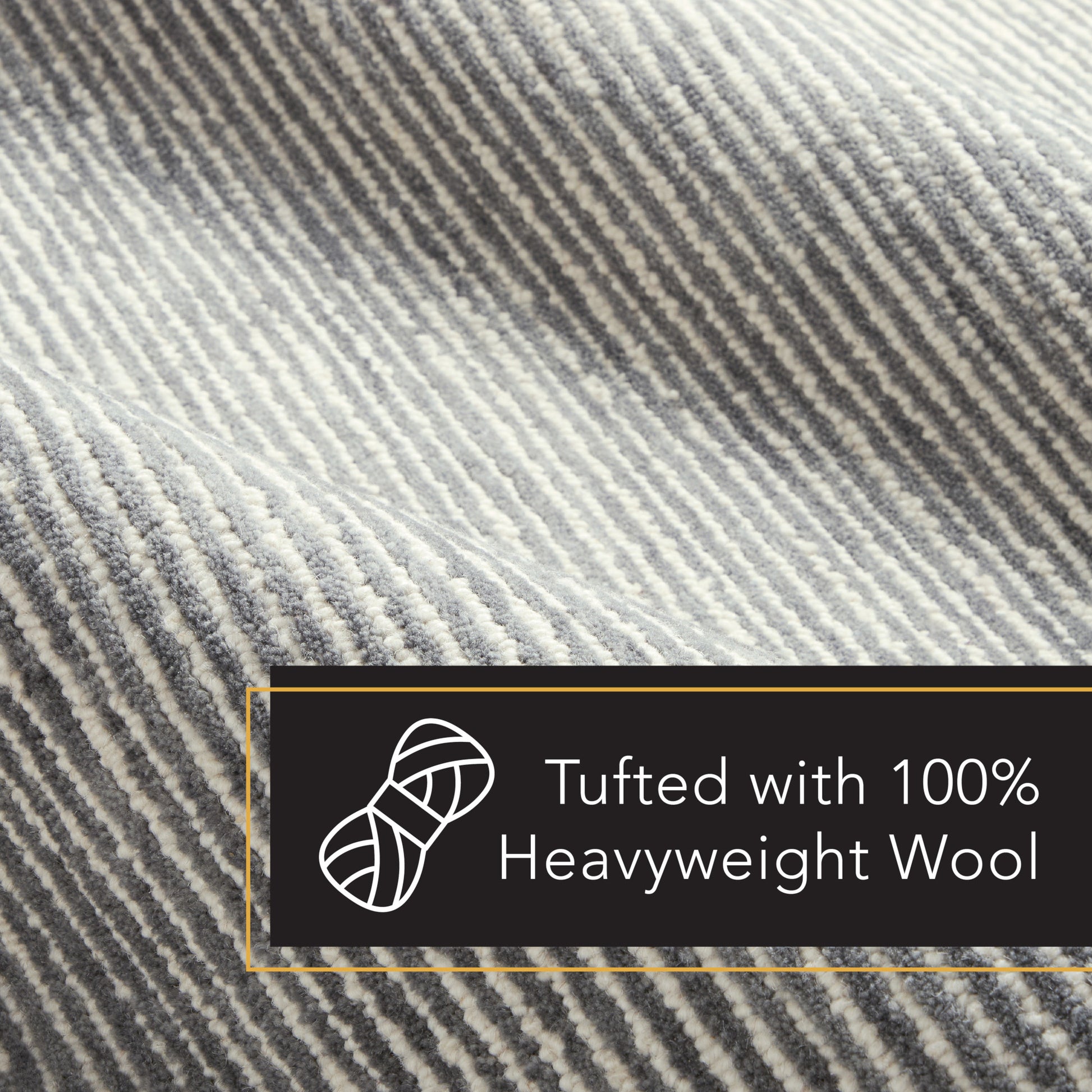 TOWN & COUNTRY LUXE Rita Ribbed Textured Hand Tufted 100% Wool Area Rug, Grey/Blue/Ivory, 5'x7'