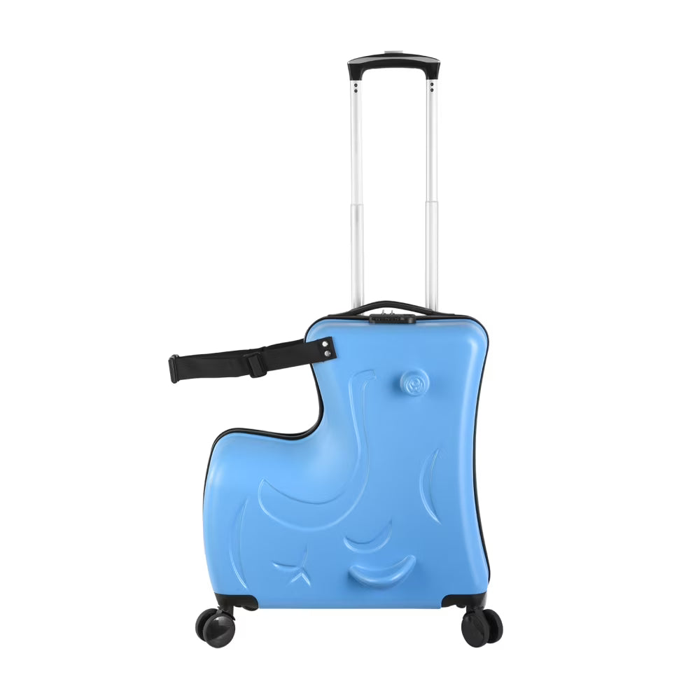 24 Inch Toddler Ride-On Luggage, Kids Travel Luggage with Wheels and Ergonomic Handle for Theme Parks and Daily Commutes (Blue)