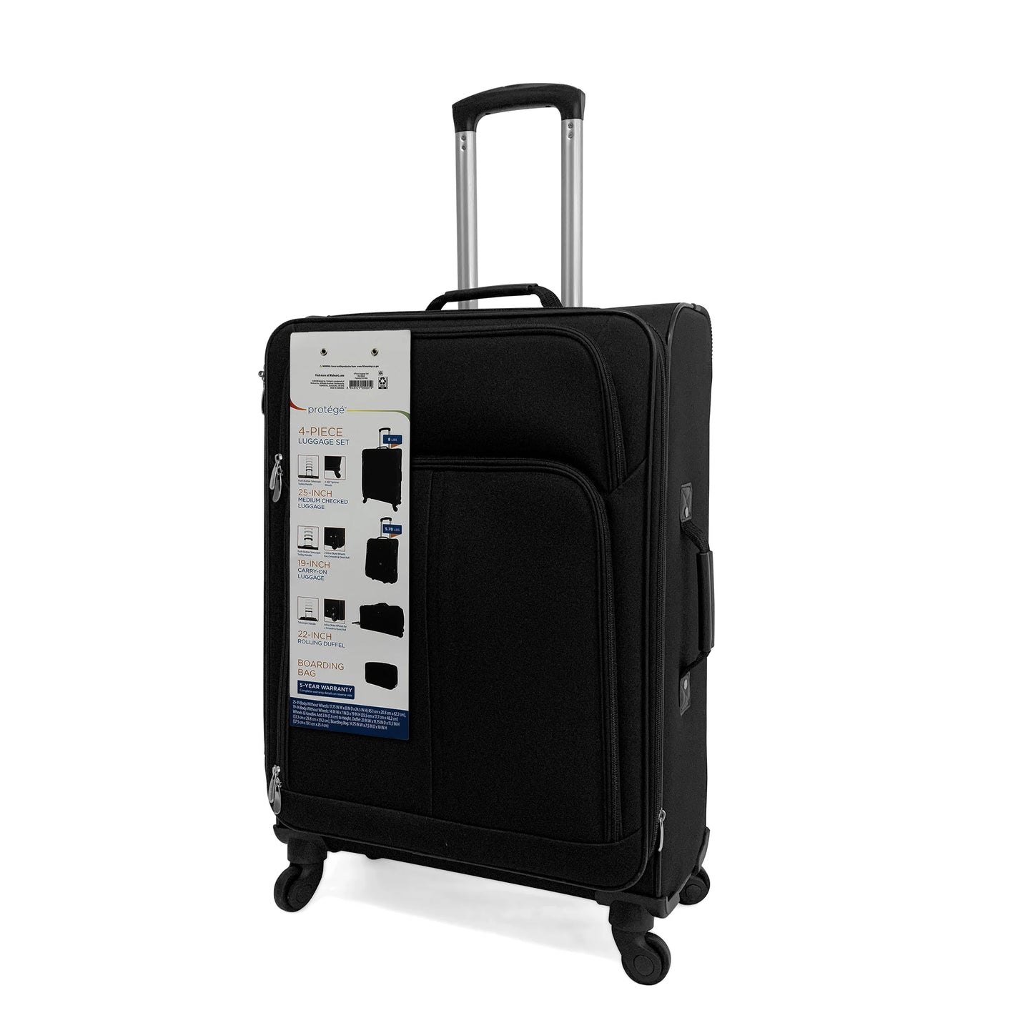 Protege 4-Piece Softside Luggage Set, Black