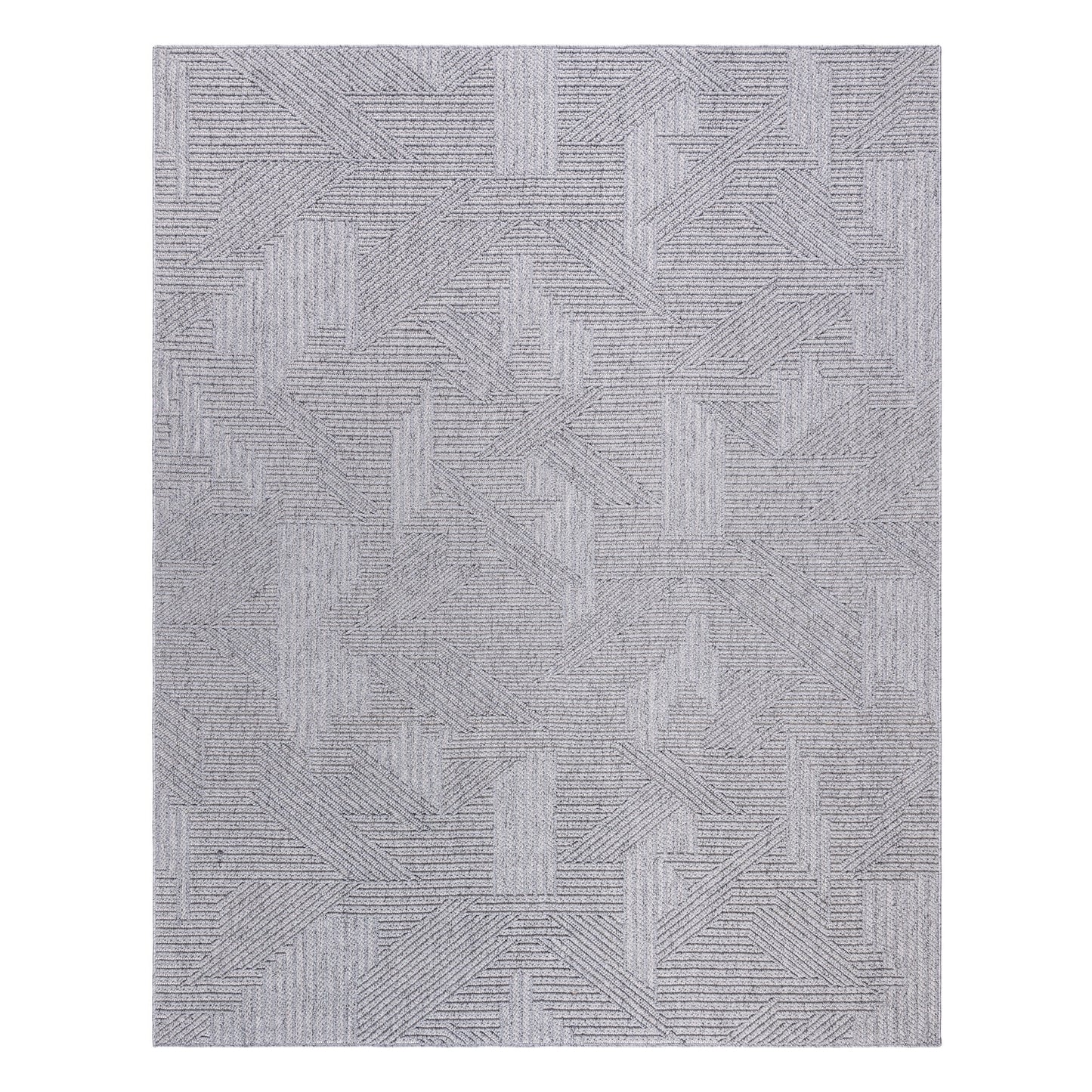 Gertmenian Malini Devyn Charcoal Gray Modern Geometric Tonal Polyester High-Low Indoor Area Rug, 5x8