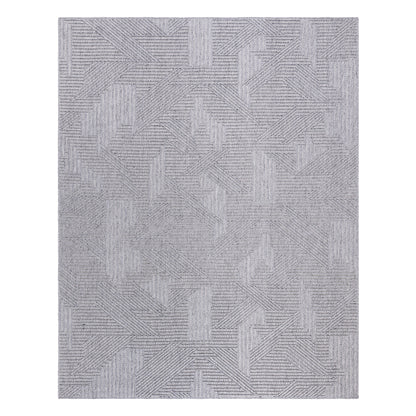 Gertmenian Malini Devyn Charcoal Gray Modern Geometric Tonal Polyester High-Low Indoor Area Rug, 5x8