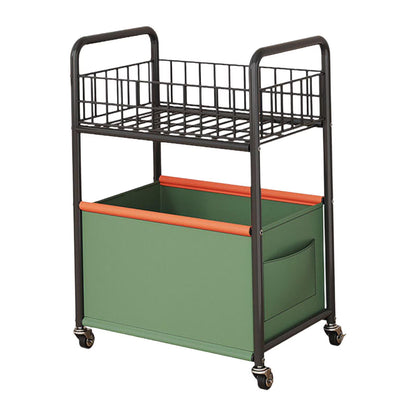 Cuticate 2-tier Rolling Utility Cart Movable Rolling Cart for Nursery Playroom Office Large