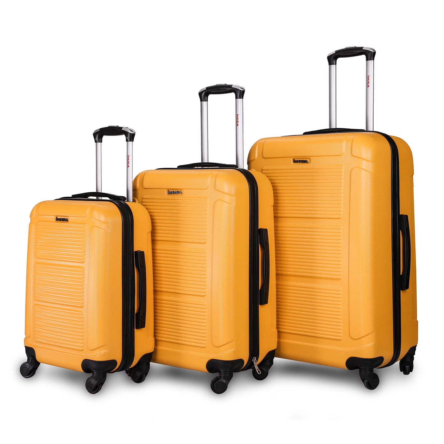 InUSA Pilot 3-Piece Hardside Luggage Sets with Spinner Wheels, Handle, Trolley, (20"/24"/28"), Blue
