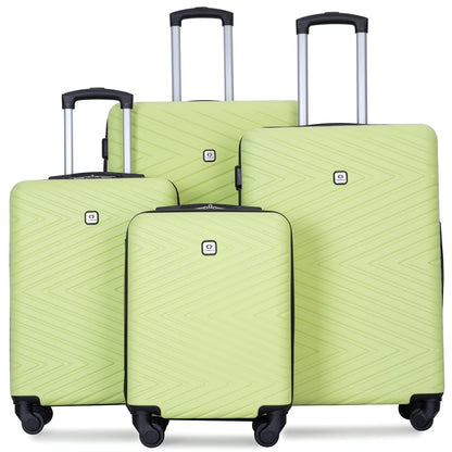 Travelhouse 4 Piece Hardshell Luggage Set Hardside Lightweight Suitcase with TSA Lock Spinner Wheels.(Blue)