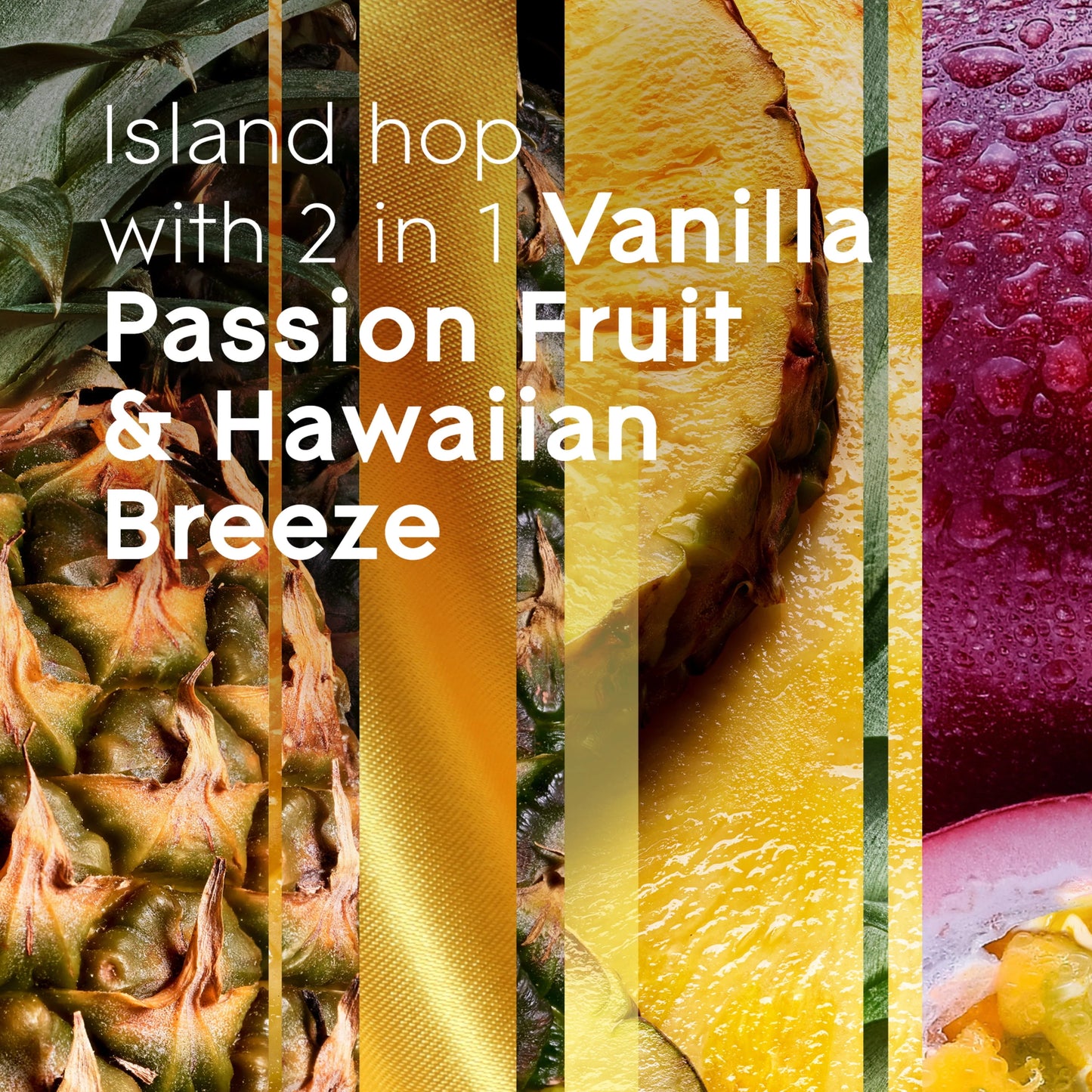Glade 2in1 Jar Candle 2 ct, Hawaiian Breeze & Vanilla Passion Fruit, 6.8 oz. Total, Air Freshener, Wax Infused with Essential Oils