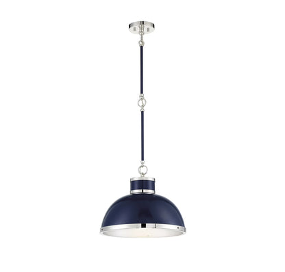 Gray with Polished Nickel Accents One Light Pendant from the Corning Collection