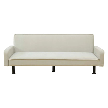 Aukfa 78" Futon Sofa Bed, Upholstered Loveseat for Home Office, Flannel, Light Gray