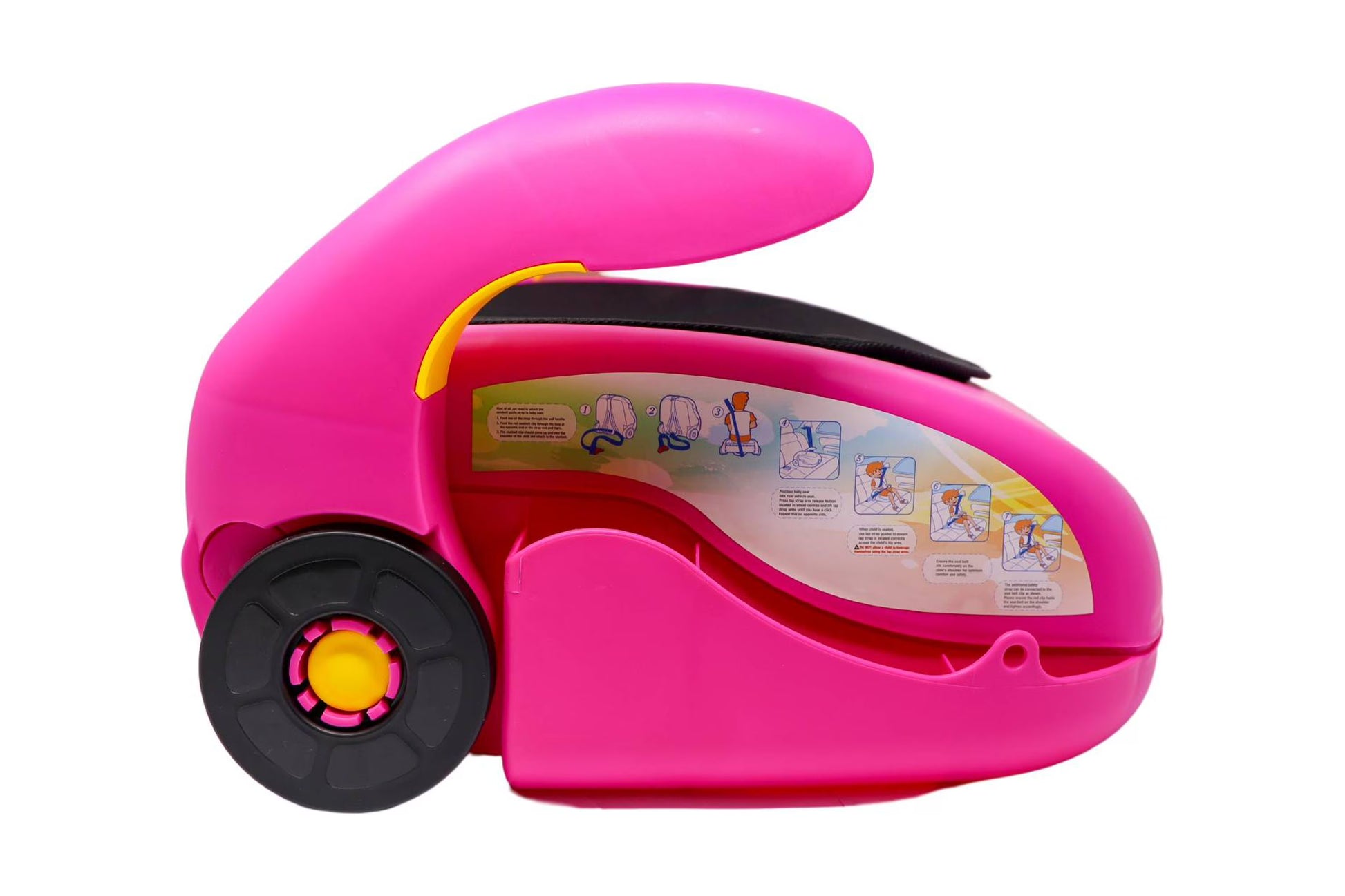 BABY VOYAGE Pull Along Luggage Case and Convertible Seat in One for Kids Going Places ( Pink )