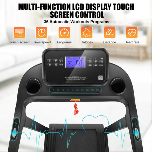 300LBS Capacity Treadmill, 3.25 HP Treadmill with Incline & 18-inch Wide Belt & APP & Bluetooth Speakers, Electric Folding Treadmills for Home Office Gym, Indoor Walking Running Exercise Machine