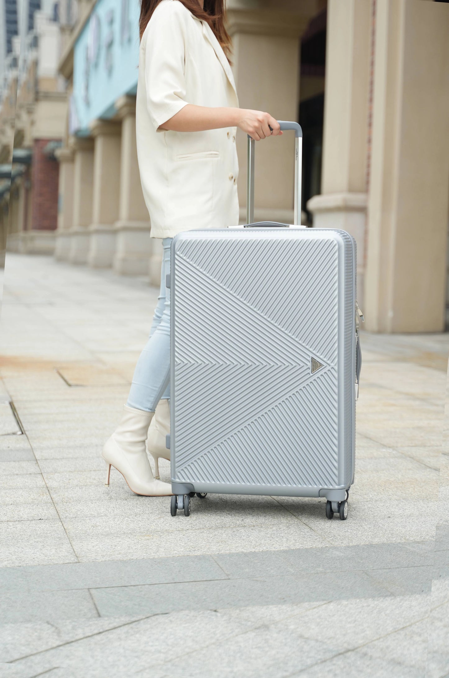 MKF Collection Felicity Extra Large & Large Hardside Luggage 2 pcs, Luxurious Travel Suitcase by Mia K - Rose Gold