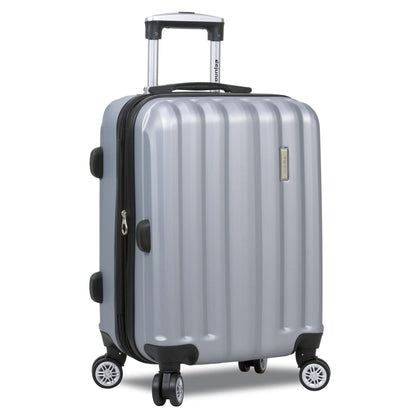 Dejuno Camden Hardside 3-Piece Expandable Spinner Luggage Set - Silver (20", 24" and 28")