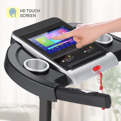 Tikmboex Electric Motorized Treadmill with 3 Incline Levels 3.25HP Brushless Motor WiFi Connection and APP Control for Home Office Walking Running