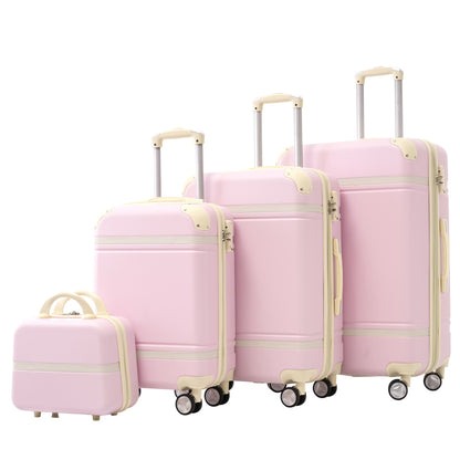 EUROCO 4-Piece Luggage Sets,Hardside Expandable Carry On Suitcase with TSA Lock,Cosmetic Case and Double Spinner Wheels,Lightweight Travel Luggage(20"/24"/28"),White