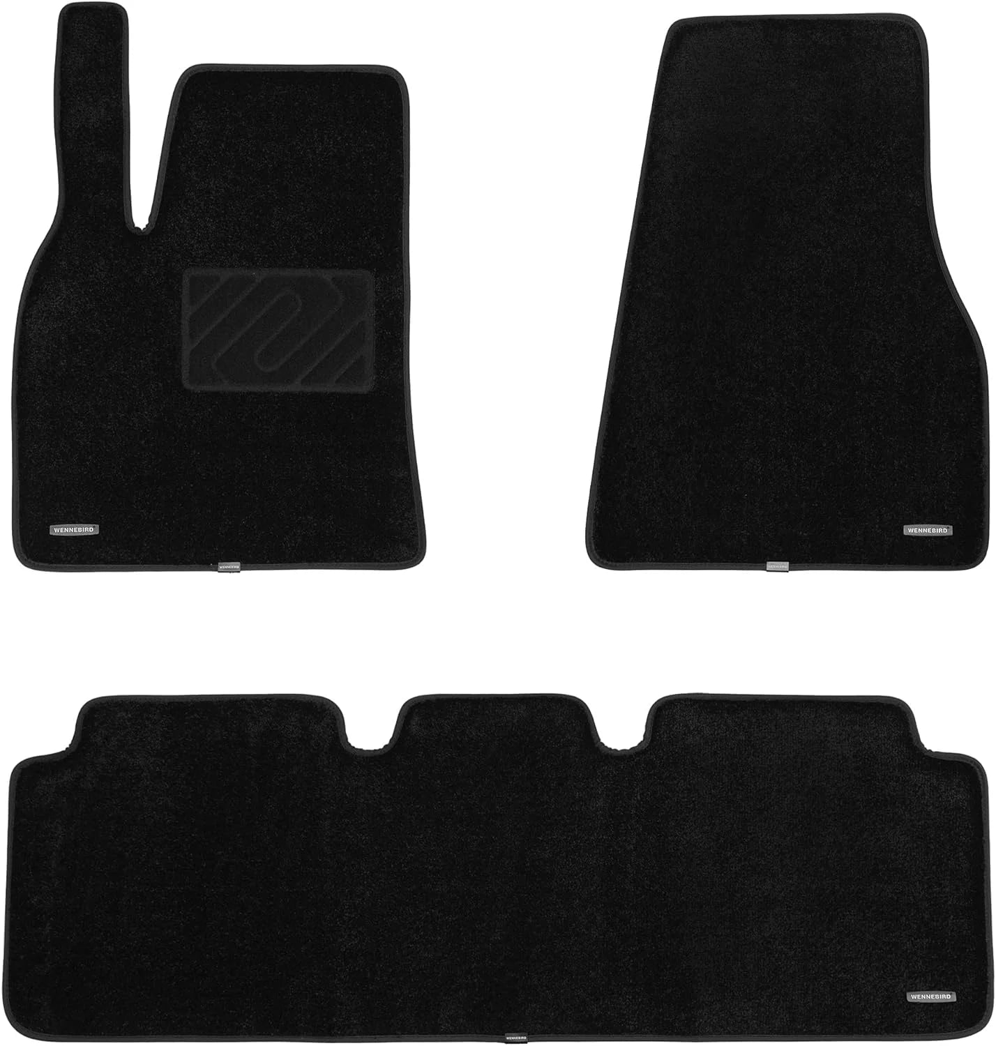 WENNEBIRD Superior Carpet Floor Mats for 2021-2025 Tesla Model S, 0.6 inch Thickness Rugs - 3pc