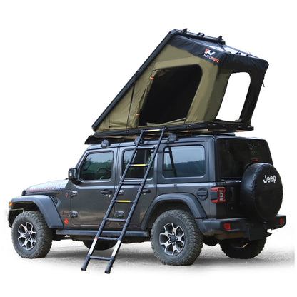 Naturnest Rooftop Tent Hardshell, Enlarged Area Roof Top Tent with Luggage Rack, Roof Tent for Vans, Jeeps, SUVs, Trucks, Camping Roof Tent Hard Shell Roof Tent, Camping, 2-3 Person Tent (Black)
