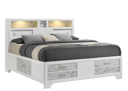 Soul Full 4PC Set including Manufactured Wood & Marble Accents in White