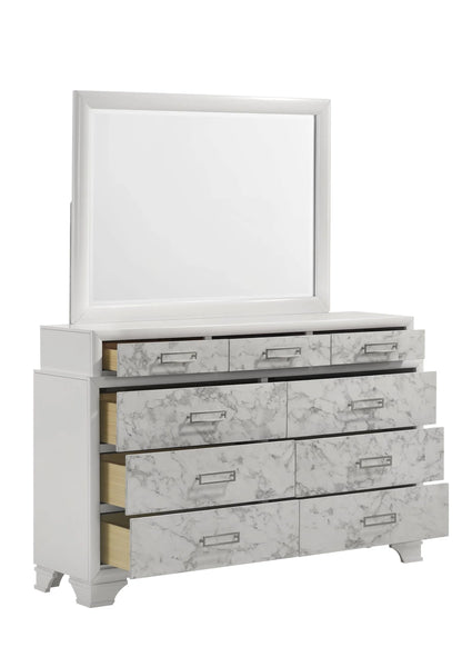 Soul Full 4PC Set including Manufactured Wood & Marble Accents in White