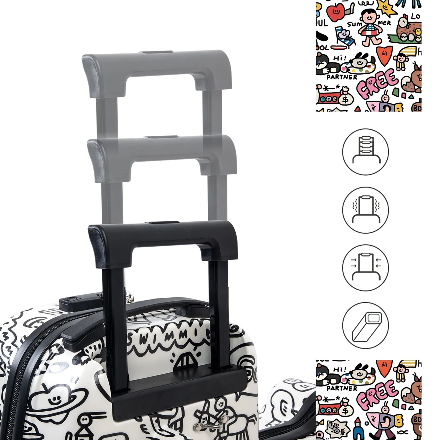 Fridtrip 22 inch Children's Ride On Luggage with Safety Belt DIY Paint ColorWaterproof Luggage Spinner wheels with Luggage Cover