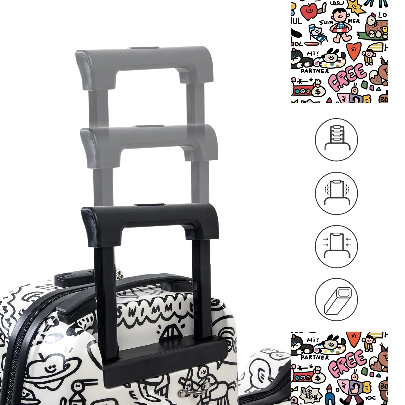 Fridtrip 22 inch Children's Ride On Luggage with Safety Belt DIY Paint ColorWaterproof Luggage Spinner wheels with Luggage Cover