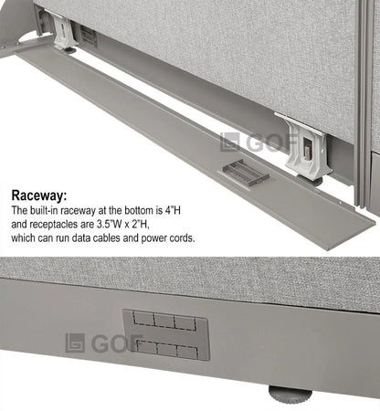 GOF Freestanding Office Partition-Straight Run w/Safety Legs (72"W x 60"H) Room Divider, Privacy Screen, Workstation Cubicle