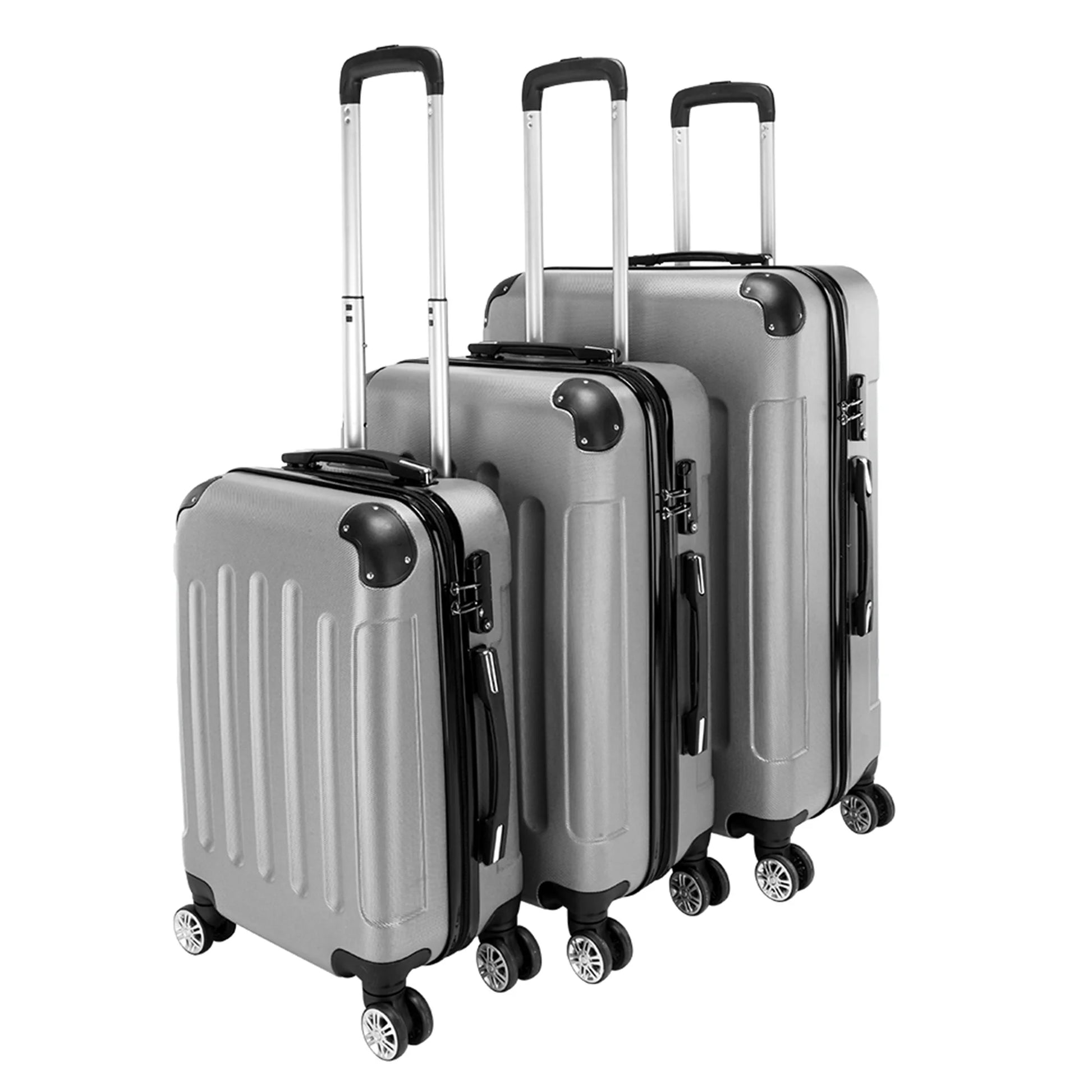 Topcobe 3Pcs Traveling Luggage, Gray 20""" Portable ABS Large Capacity Luggage Bags for Travel Rolling Traveling Storage Suitcase Luggage Set Travel Luggage with Wheels