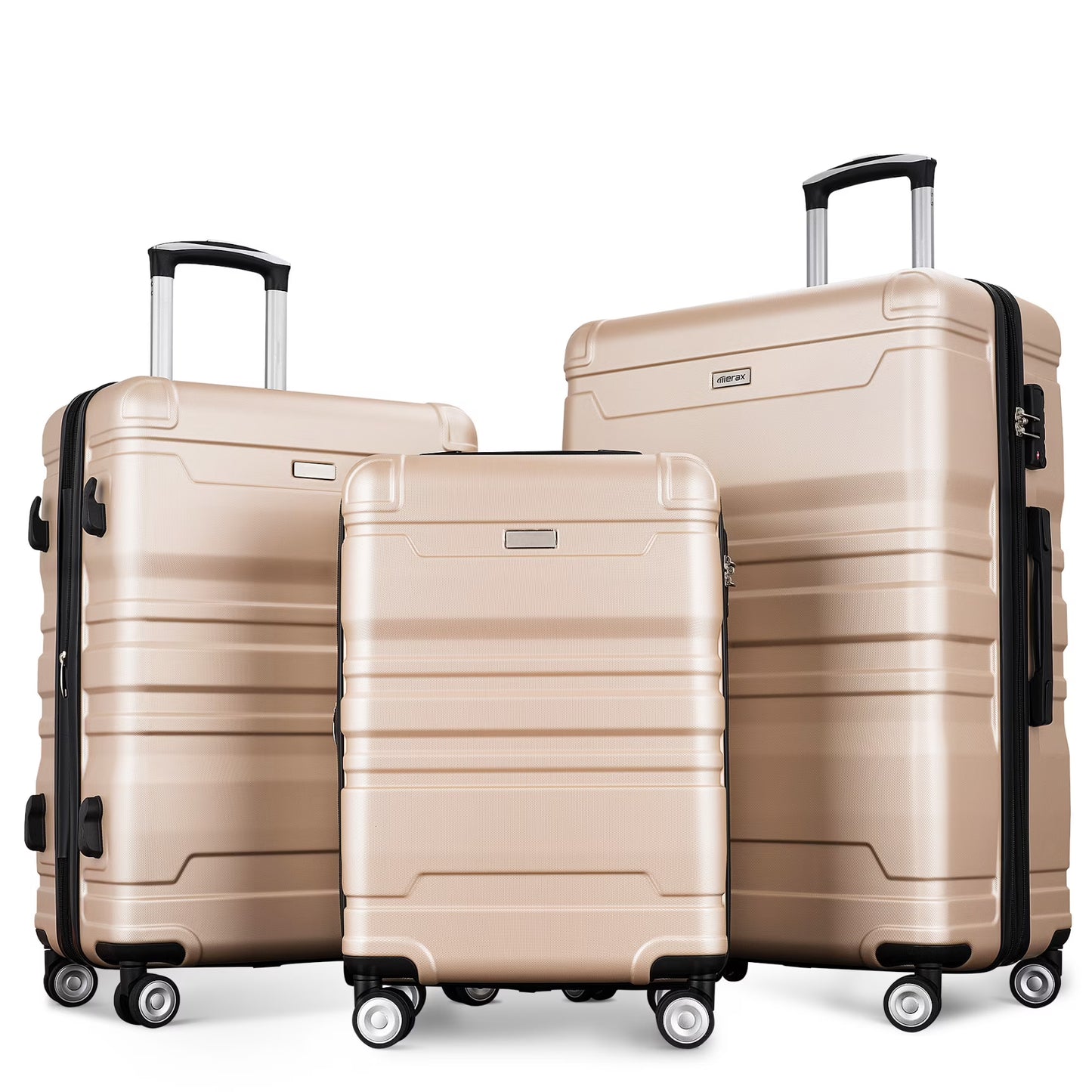 Luggage Suitcase 3 Piece Sets, New Model Expandable ABS Hardshell Luggage, Lightweight Carry-on Suitcase Sets with Spinner Wheels & TSA Lock, 20''/24''/28'', Blue Gray