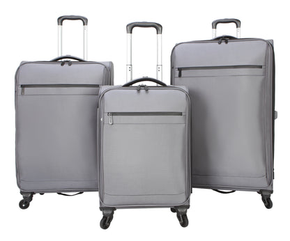 (3 pack) Protege Gravity Free 30" Softside Upright Luggage, Gray