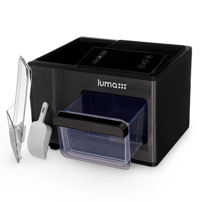 Luma Nugget Countertop Ice Maker, 44 lbs in 24 hours, Black Stainless Steel Ice Machine, Perfect for Home Bar, Kitchen Countertop, RV, Home Office