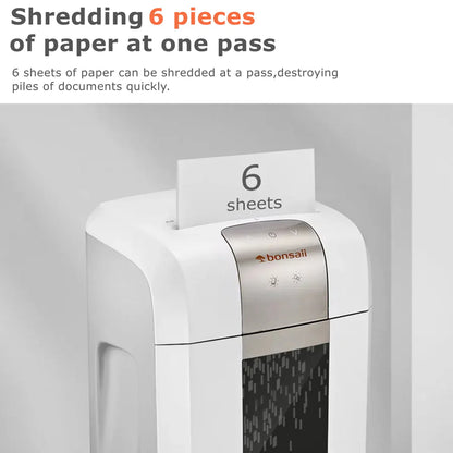 Bonsaii Paper Shredder Micro-Cut 6-Sheet CD/Credit Card Shredder for Home Office 4S16