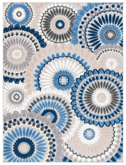 SAFAVIEH Cabana Brynn Indoor/Outdoor Area Rug, Grey/Blue, 5' x 8'