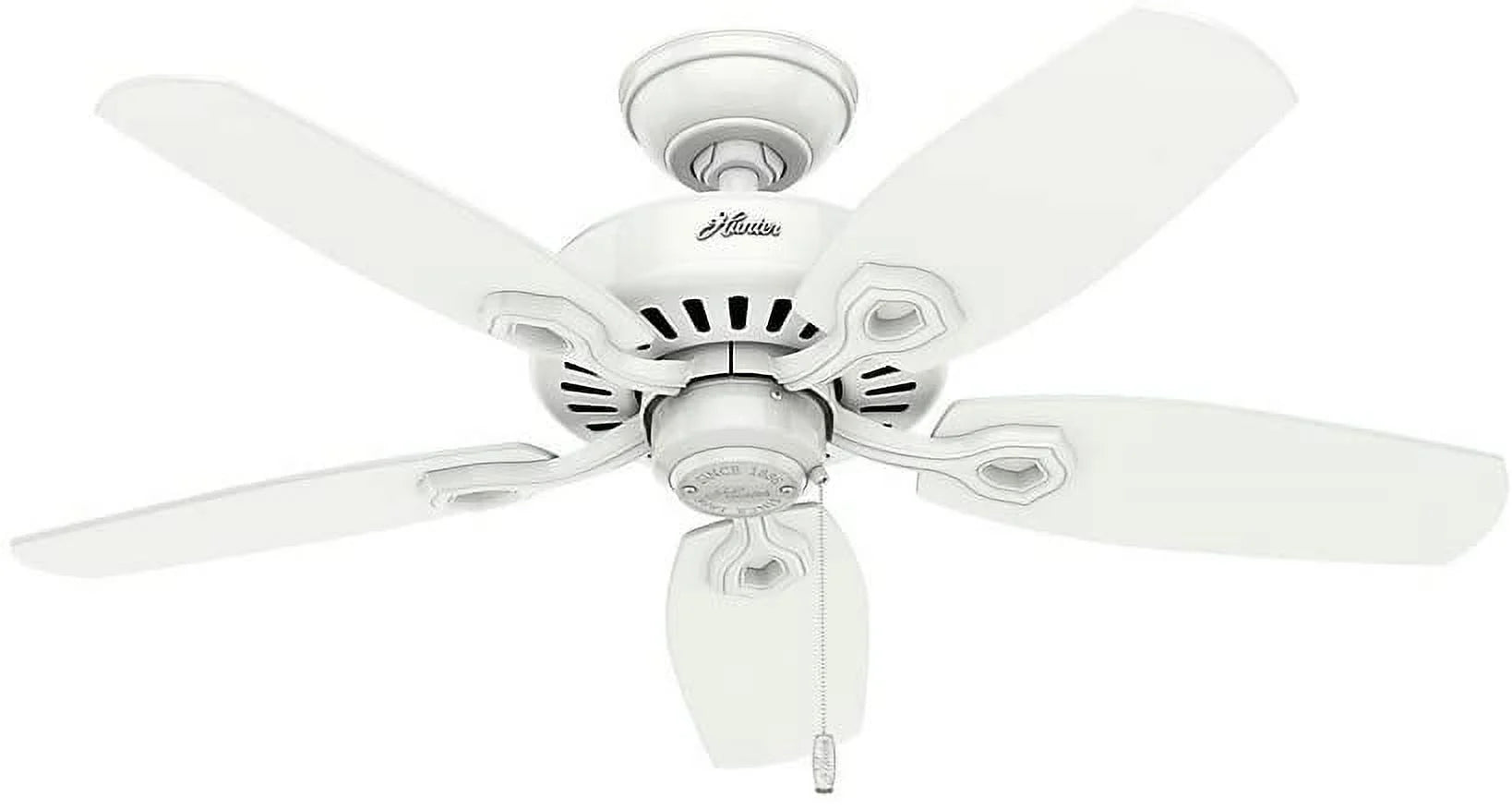 Hunter - Builder Indoor Ceiling Fan With Light, 42-inch, Snow White, Traditional-style, 3-speed WhisperWind Motor, 52105, for living rooms, bedrooms, home offices, kitchens