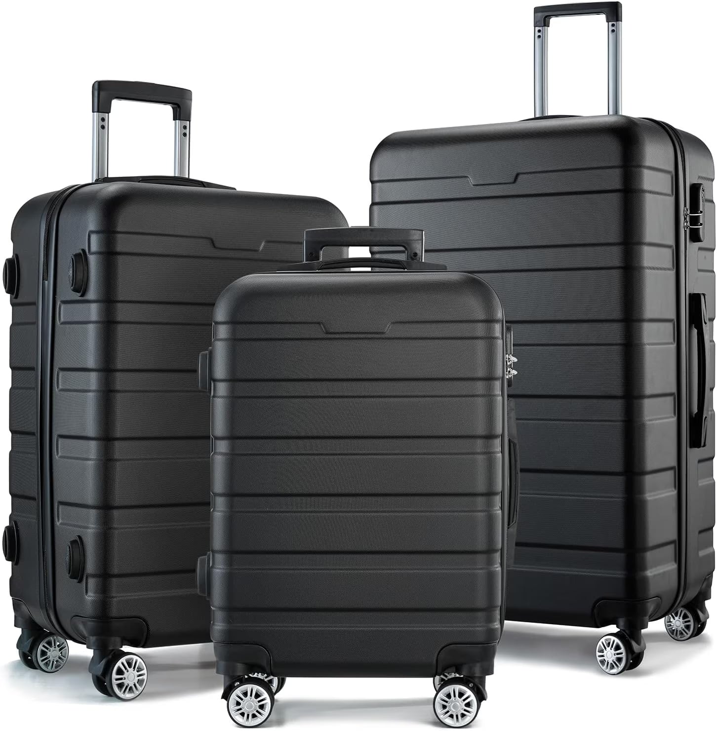 GULIN Hardsided Luggage Set with Spinner Wheels,Lightweight Hardshell Pink Luggage Sets 3 Piece Suitcases with Wheels Durable ABS/PC and TSA Lock for Men Women