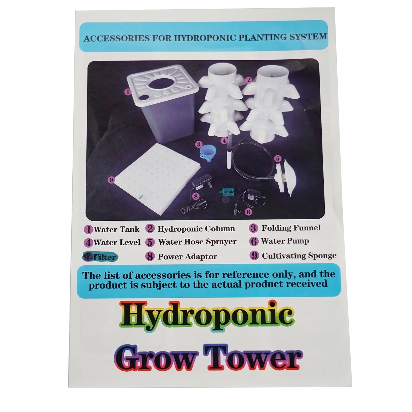 Mustrod Hydroponic Growing System 30-Plants Indoor Vertical Tower Garden Planter with Pump Water Tank