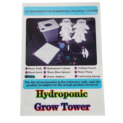 Mustrod Hydroponic Growing System 30-Plants Indoor Vertical Tower Garden Planter with Pump Water Tank