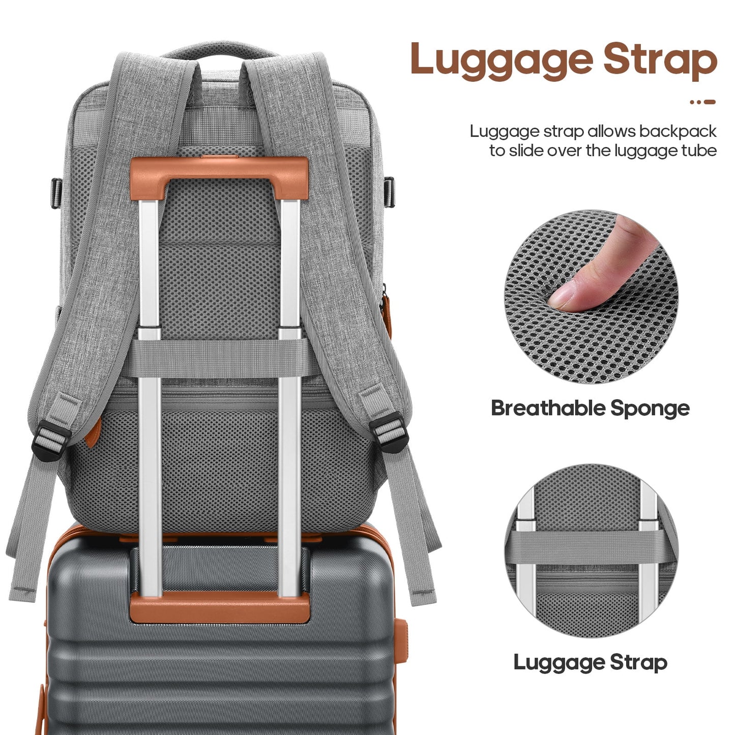 UKEIN Luggage Sets 3 Piece, Carry On Luggage with Wheels, 20 Inch Hardshell Suitcase with TSA Lock, 100% PC Carry On Suitcases Airline Approved With Travel Backpack for Men Women
