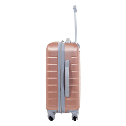 Jetstream 2pc Hardside Rolling Spinner Upright Set, Checked and Carry-on Luggage Duo, Rose Gold