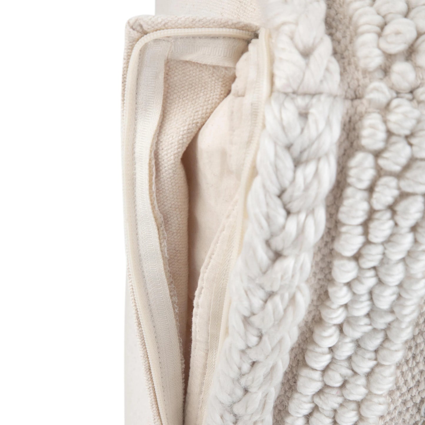 Sommer Boho Square Pouf in Natural Handloom Woven Pattern