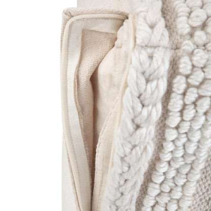 Sommer Boho Square Pouf in Natural Handloom Woven Pattern